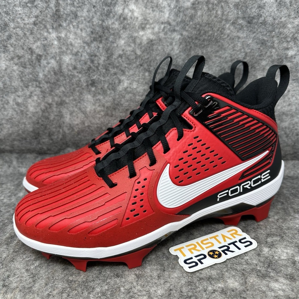 Nike Force Savage Pro 3 Football Cleats Mens Size 11.5 Red Black DA5453-600